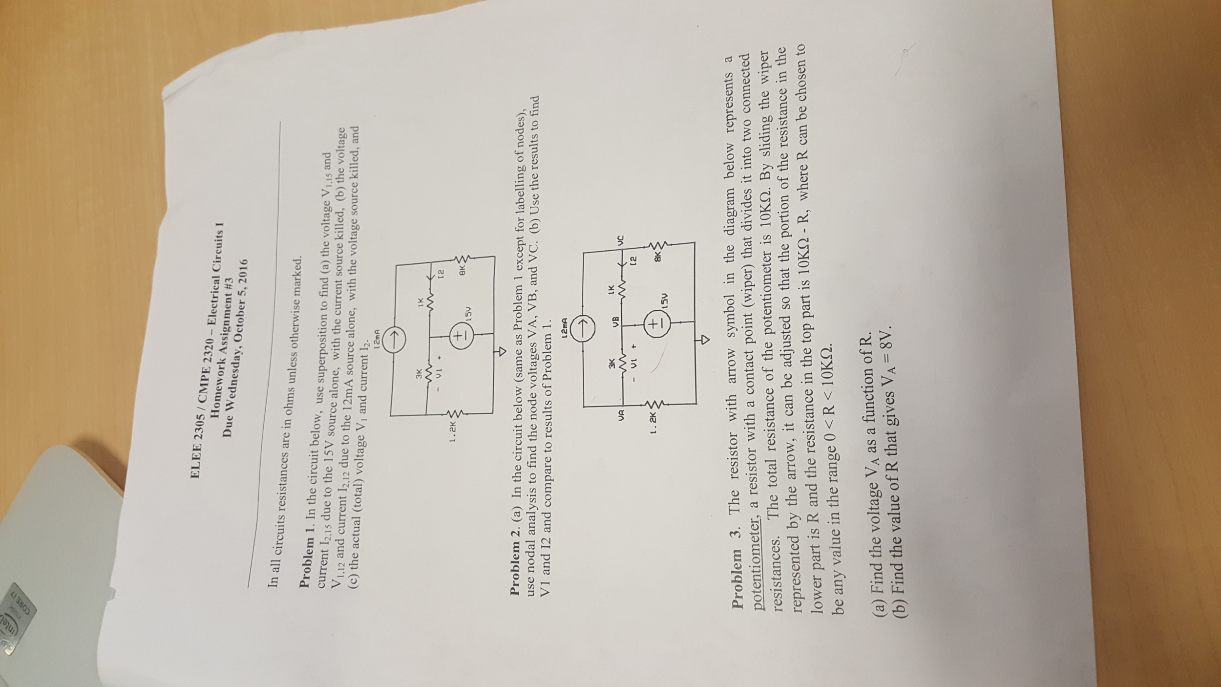 Solved I need help solving problem 3 the circuit is in the | Chegg.com
