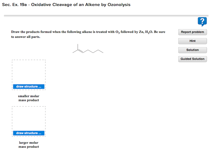 Solved Sec. Ex. 19a Oxidative Cleavage of an Alkene by