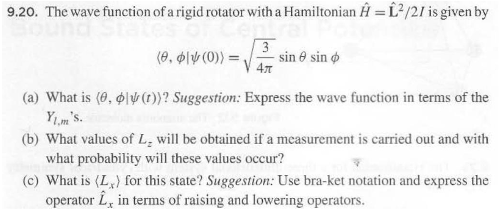 Solved The wave function of a rigid rotator with a | Chegg.com