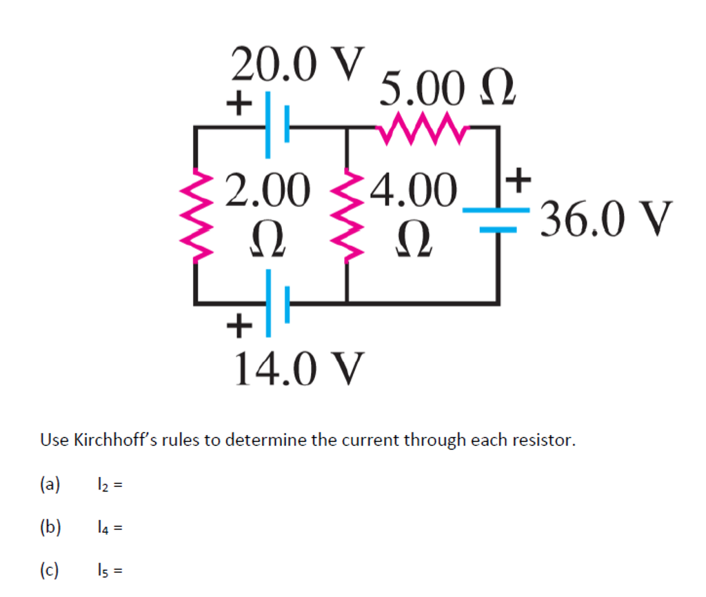 Solved Use Kirchhoff's Rules To Determine The Current | Chegg.com