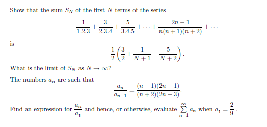 Solved Show that the sum SN of the first N terms of the | Chegg.com
