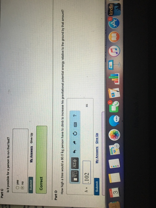 Solved Part C Is It Possible For A Person To Run That Fast Chegg