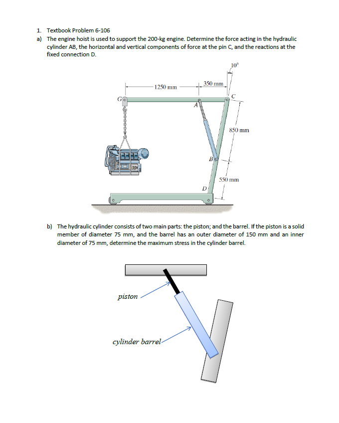 Solved Textbook Problem 6106 The engine hoist is used to