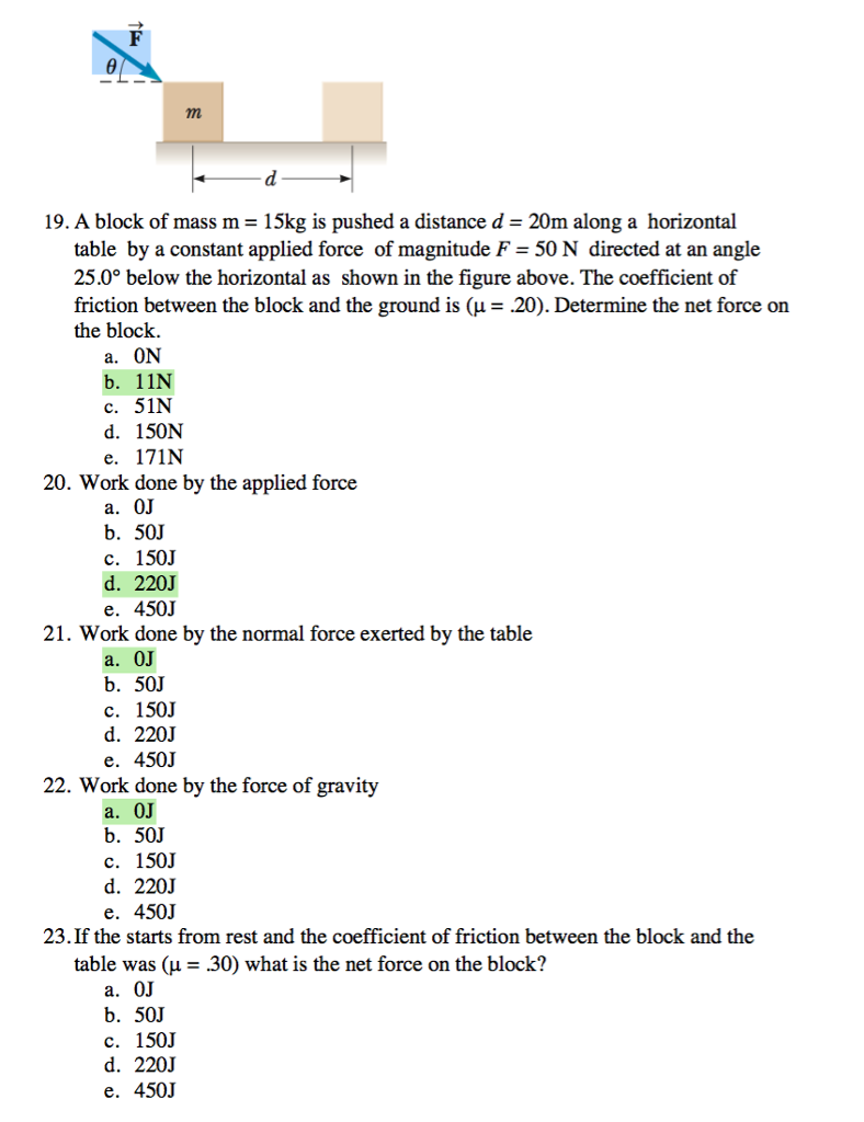 solved-19-a-block-of-mass-m-15kg-is-pushed-a-distance-d-chegg