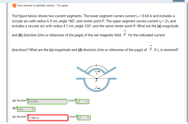 Solved The figure below shows two current segments. The | Chegg.com