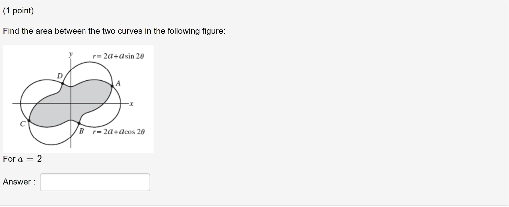 Solved Find the area between the two curves in the following | Chegg.com