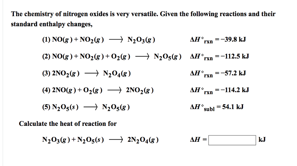Solved The chemistry of nitrogen oxides is very versatile.