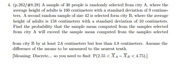 Solved 4 p 262 828 A Sample Of 30 People Is Randomly Chegg