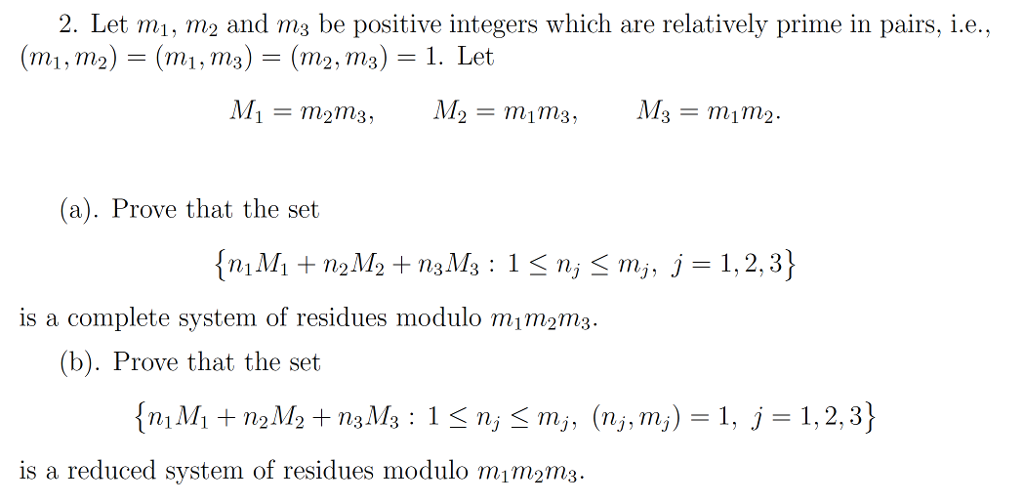 Solved 2. Let mi, m2 and ms be positive integers which are
