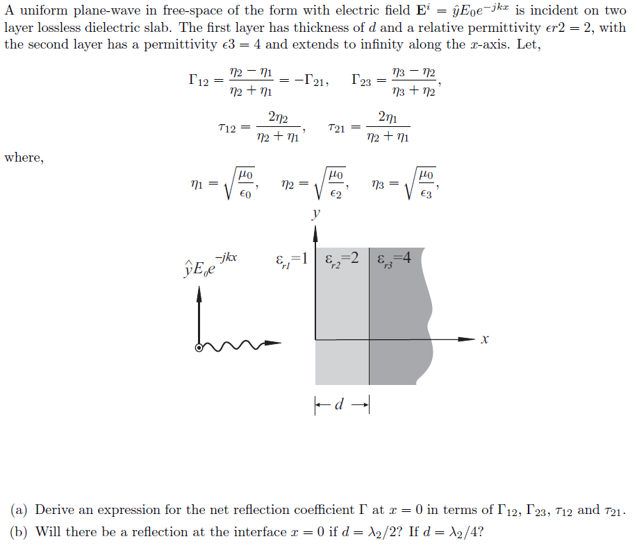 A uniform plane wave in free space of the form with Chegg com A uniform plane wave in free space of the form with Chegg com