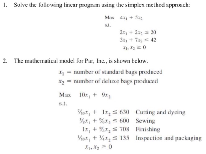Solved Solve the following linear program using the simplex | Chegg.com