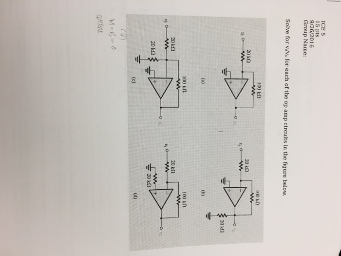 Solved Solve for v_1/v_0 for each of the op amp circuits in