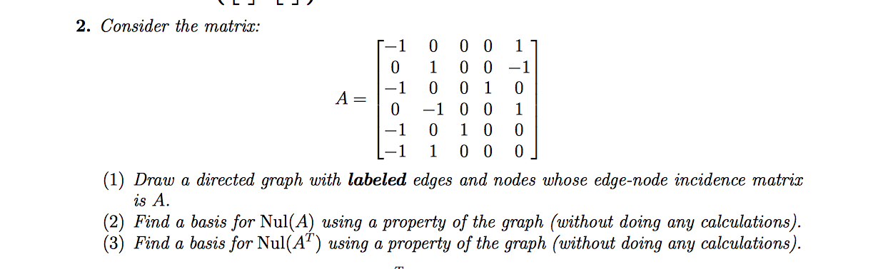 Solved Consider the matrix: [-1 0 -1 0 -1 -1 0 1 0 -1 0 1 | Chegg.com