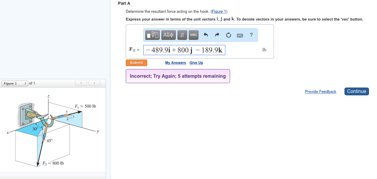 Solved Determine the resultant force acting on the hook. | Chegg.com