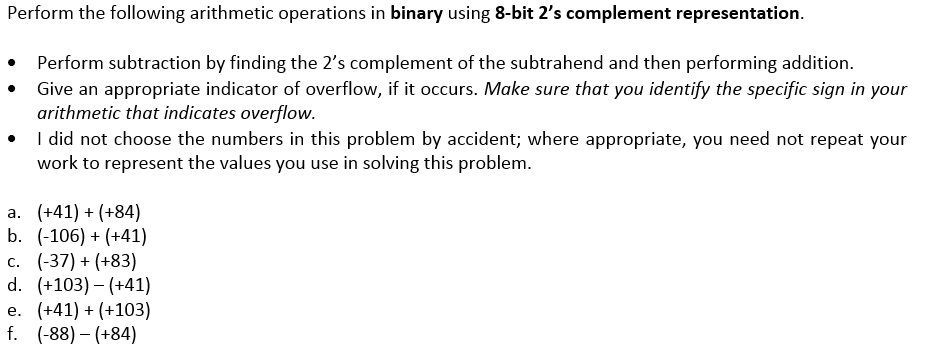 Solved Perform The Following Arithmetic Operations In Binary | Chegg.com