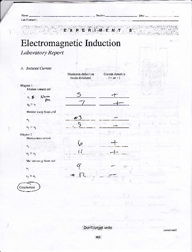 Solved Induction laboratory Report Induced