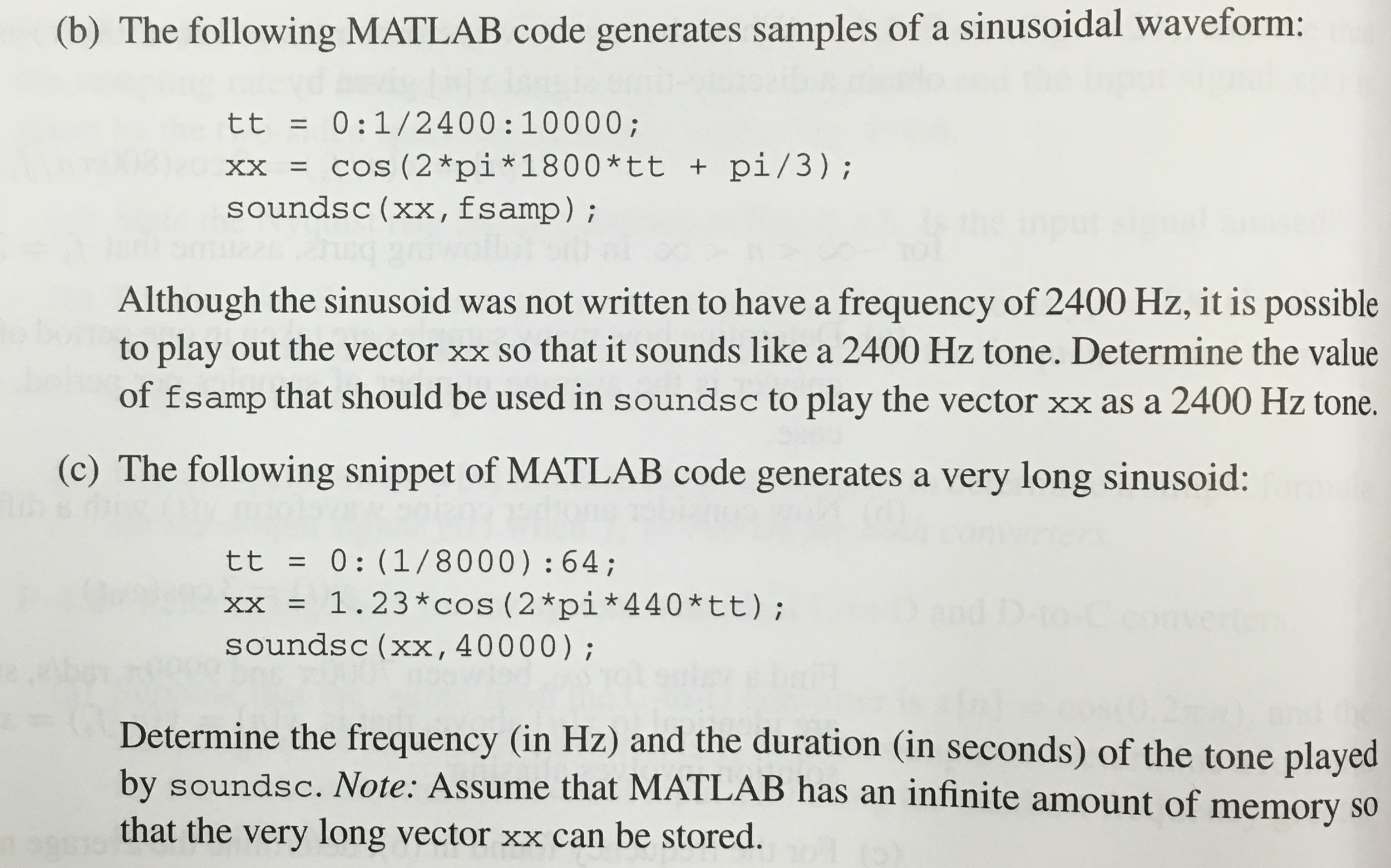 Solved The following MATLAB code generates samples of a | Chegg.com