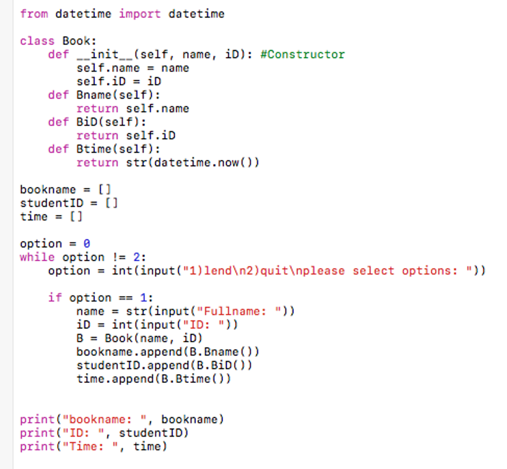 Solved From Datetime Import Datetime Class Book 2521