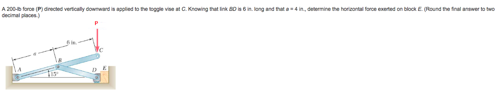 solved-a-200-lb-force-p-directed-vertically-downward-is-chegg