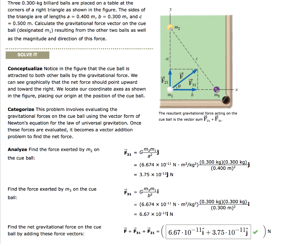 Solved Three 0.300kg billiard balls are placed on a table