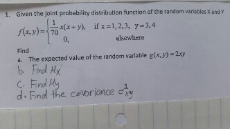 Solved Given the joint probability distribution function of | Chegg.com