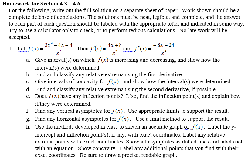 Solved Homework For Section 4.3 -4.6 For The Following, | Chegg.com