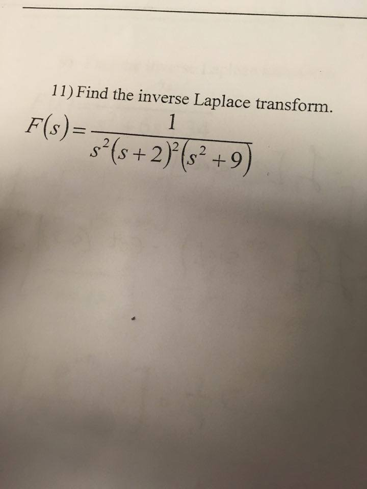 inverse laplace transform of 1 s 2 9