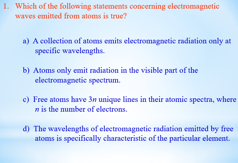 Solved Which of the following statements concerning
