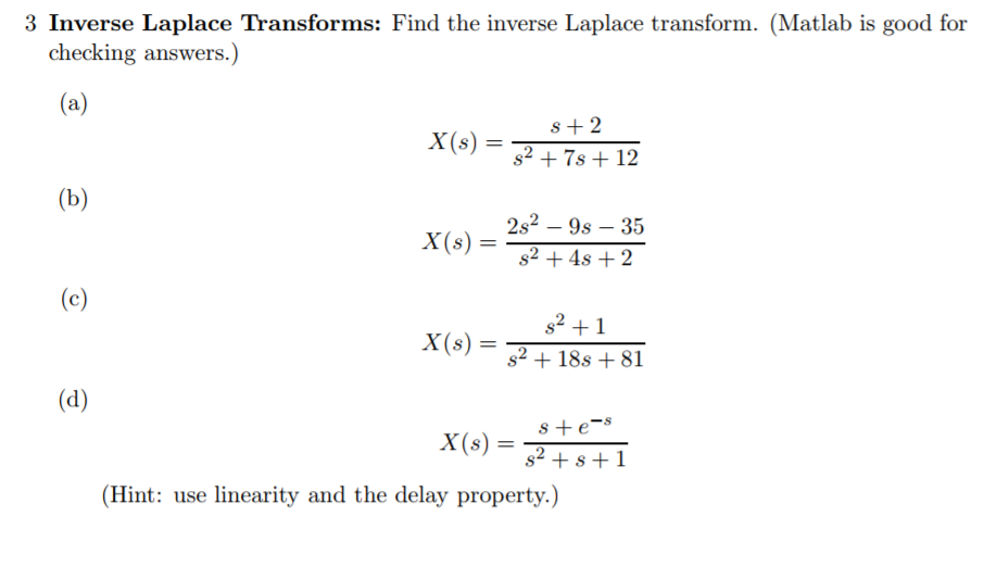 inverse laplace transform