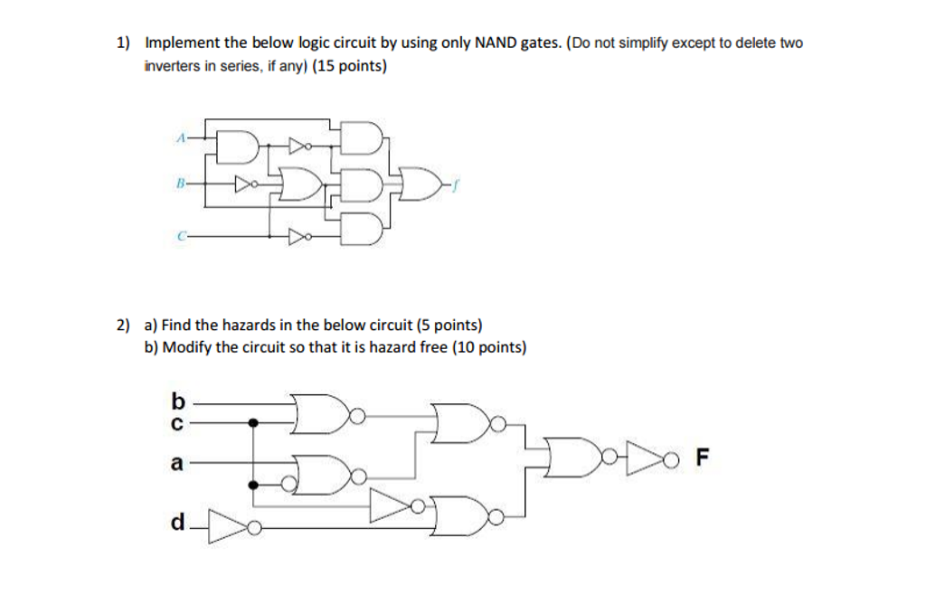 Solved Implement the below logic circuit by using only NAND | Chegg.com