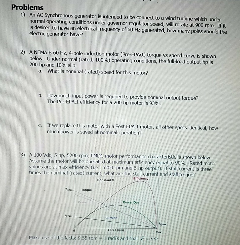 Solved Problems An AC Synchronous generator is intended to | Chegg.com