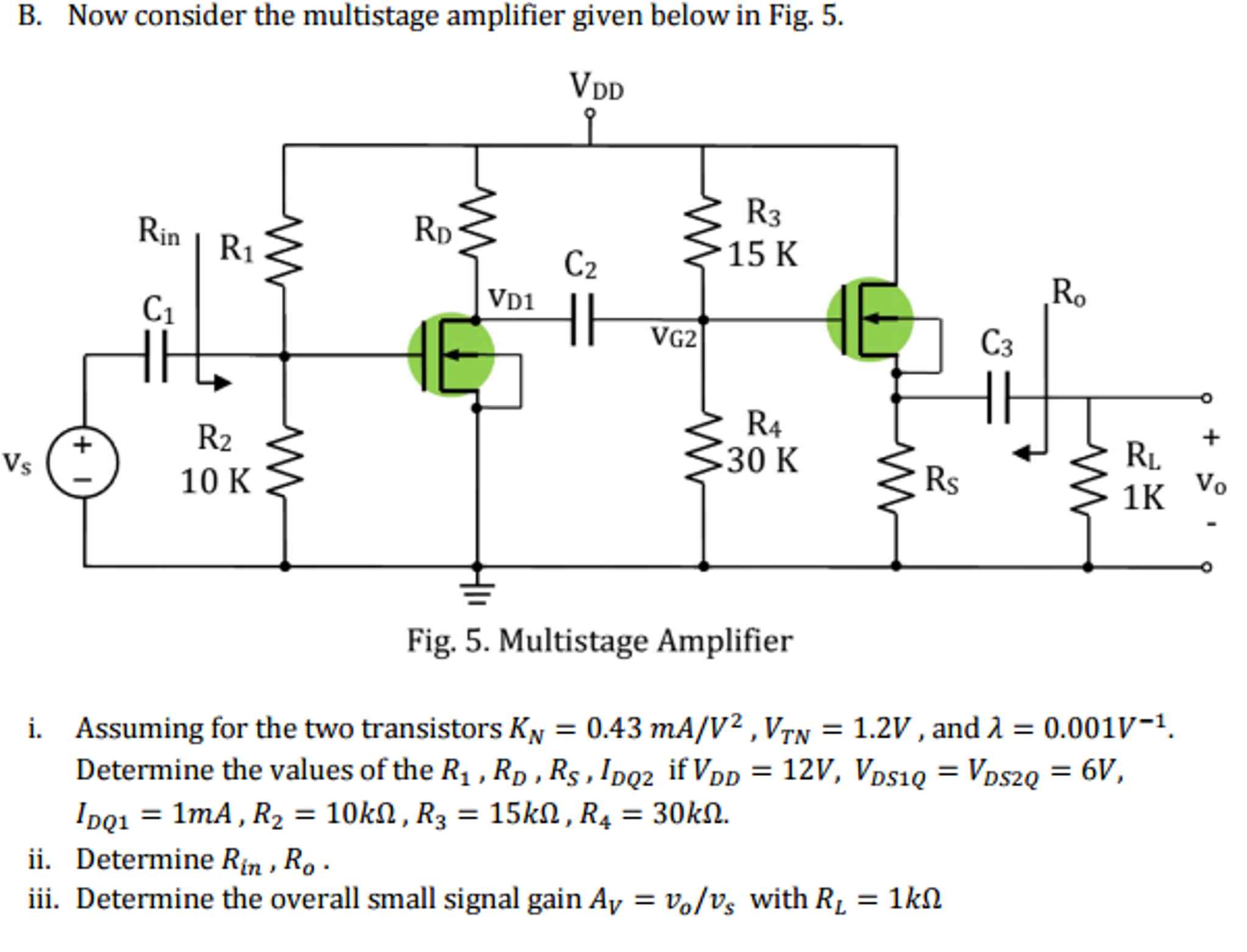 Solved Now Consider The Multistage Amplifier Given Below In | Chegg.com