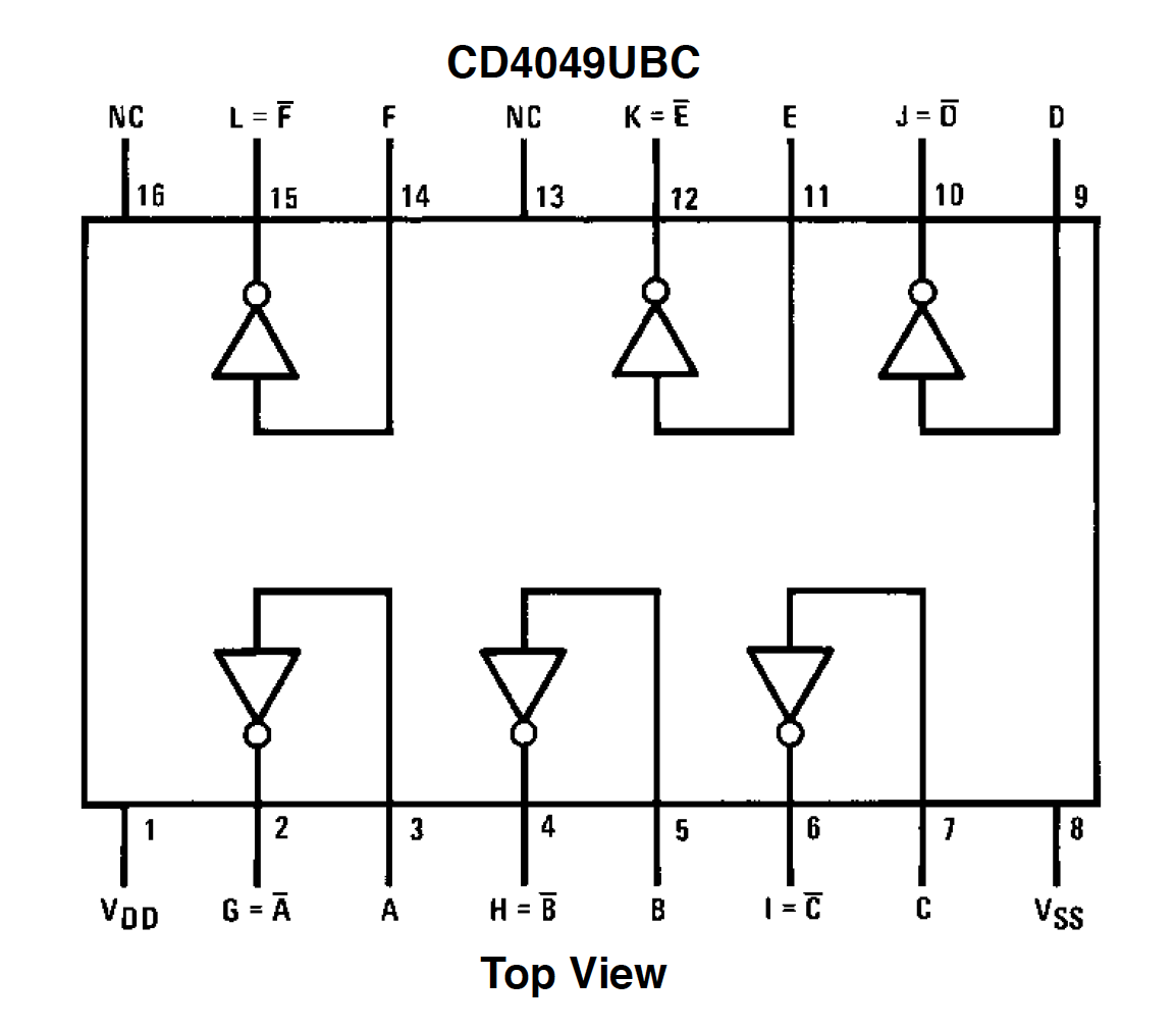 Cd4049 схема включения