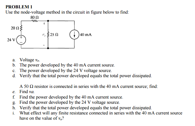 Solved Use the node-voltage method in the circuit in figure | Chegg.com