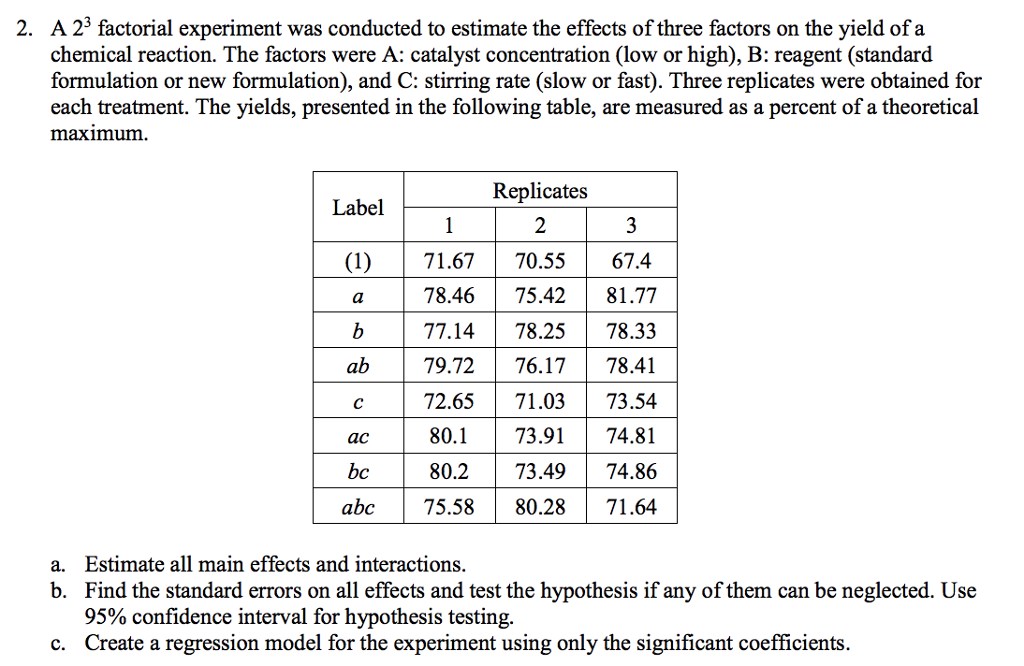 a 23 factorial experiment