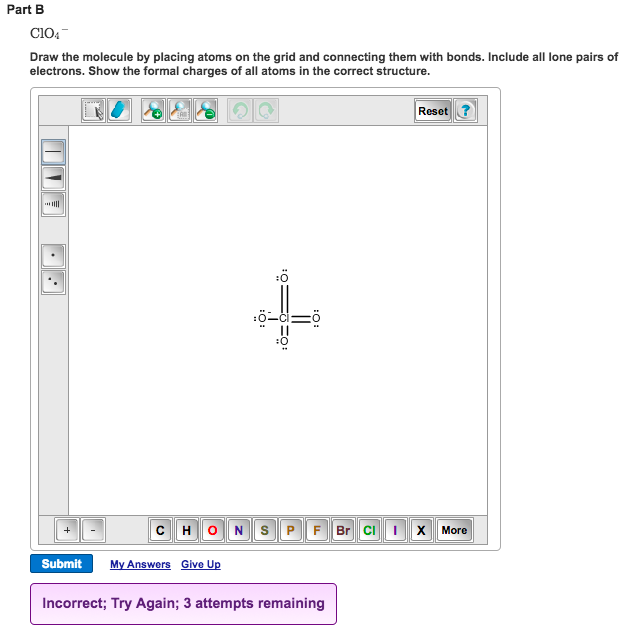 Solved Part A C1O3 Draw the molecule by placing atoms on the | Chegg.com