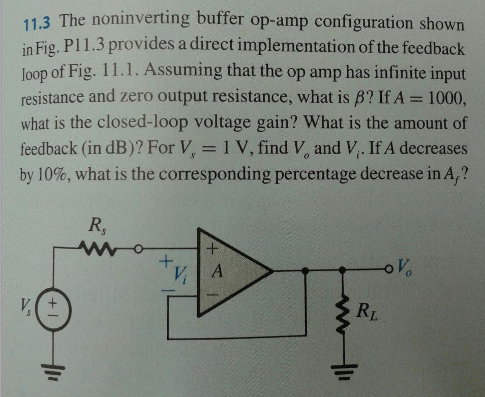 Solved The Non-inverting Buffer Op-amp Configuration Shown | Chegg.com