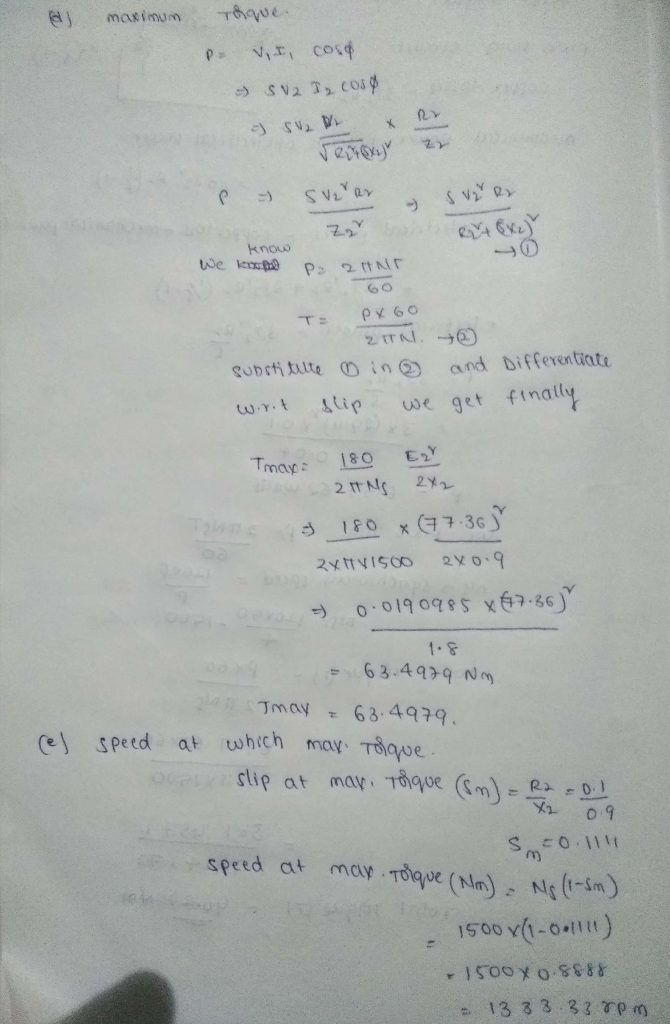 A 3-phase induction motor has a 4-pole, Y-connected stator winding. The