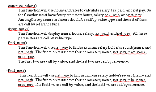 Solved Class Exercise on Functions Chapter 6 Write a | Chegg.com
