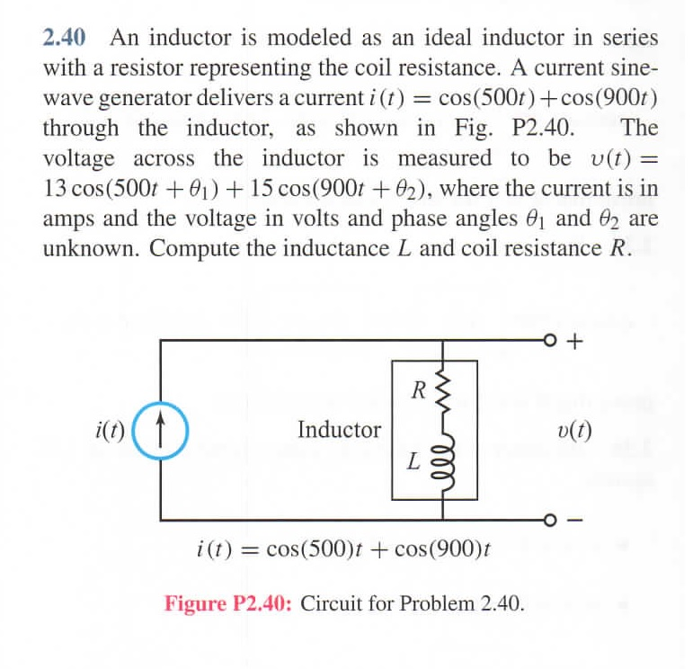 Solved An inductor is modeled as an ideal inductor in series