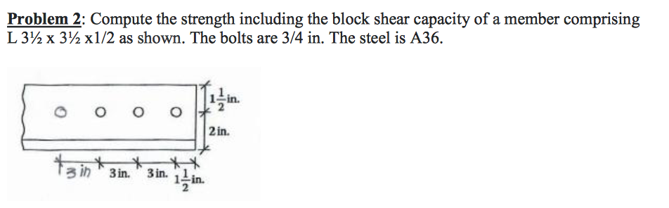 Solved Problem 2: Compute the strength including the block | Chegg.com