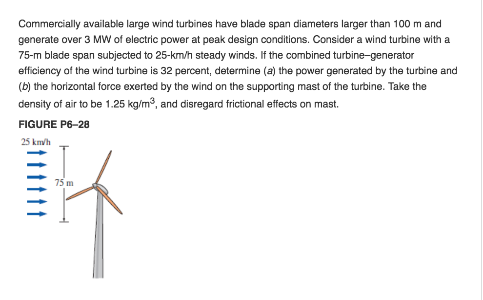 Solved Commercially Available Large Wind Turbines Have Blade | Chegg.com