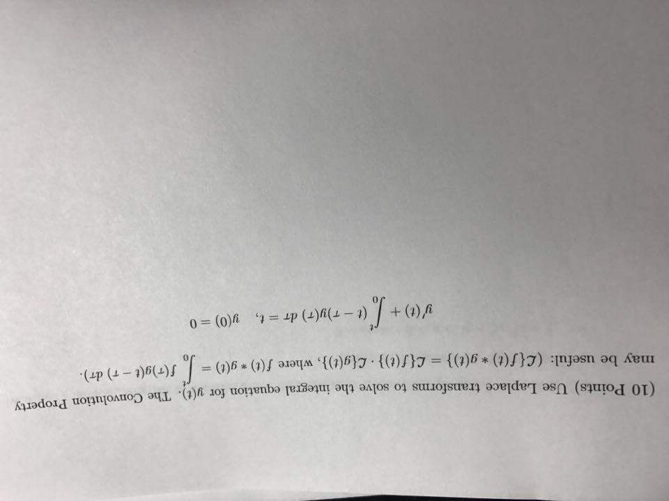 Solved Use Laplace Transforms To Solve The Integral Equation Chegg