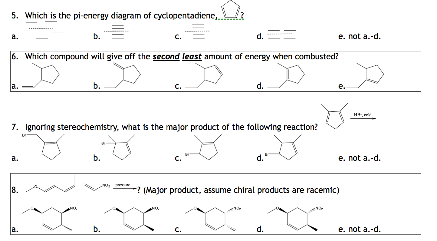 Solved Which is the pienergy diagram of cyclopentadiene,