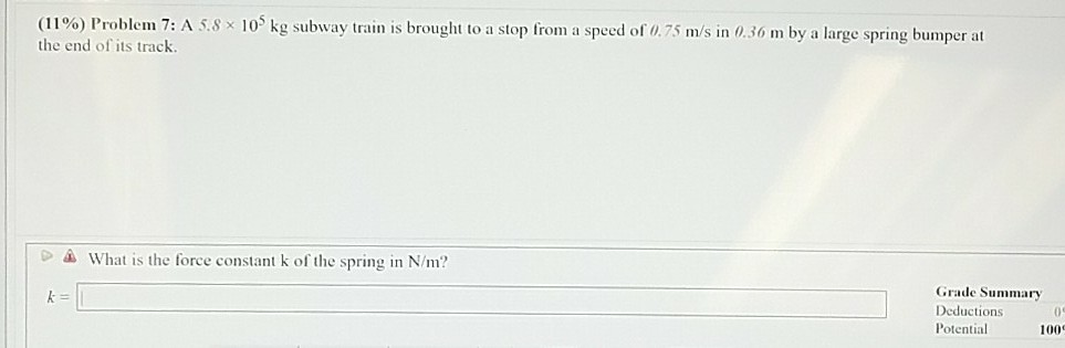 solved-1100-problem-7-a-the-end-of-its-track-8-x-105-kg-chegg