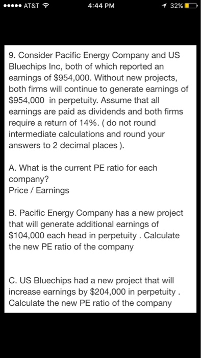 Solved Consider Pacific Energy Company And US Bluechips Inc, | Chegg.com