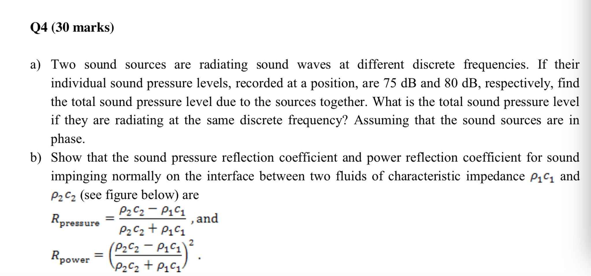 Solved Two sound sources are radiating sound waves at | Chegg.com