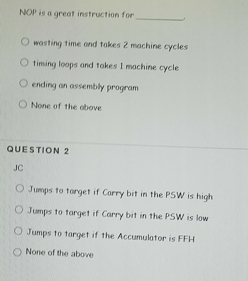 Solved NOP is a great instruction for O wasting time and