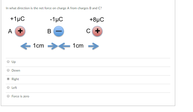 Solved In what direction is the net force on charge A from | Chegg.com