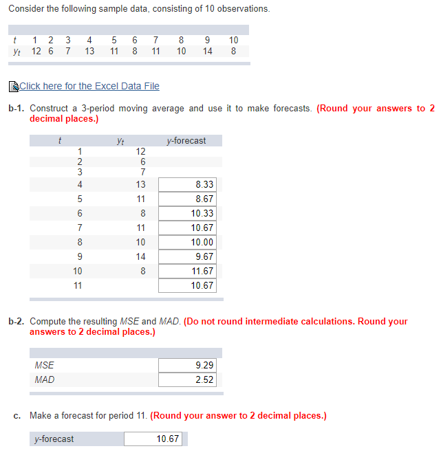 Solved Consider The Following Sample Data, Consisting Of 10 | Chegg.com